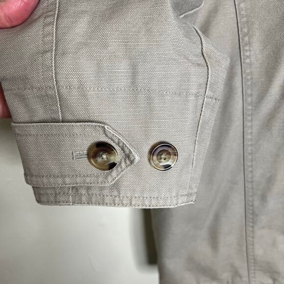 GH Bass Barn Chore Jacket Large Mens Quilted Canvas Leather Collar Outdoor Coat - Picture 4 of 12